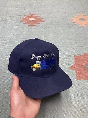 Vintage SnapBack Hat Cap Fogg Oil Co Michigan Truck Wool Embroidered 90s • $15