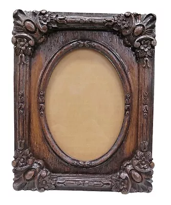 Vintage Oak Handcarved Victorian Ornate Frame Fits 5x7 Image • $90