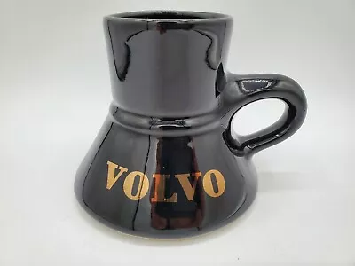 Vintage Volvo Travel Mug Black With Gold Logo 4  High X 4.75  Base X 2.5  Top • $29.99