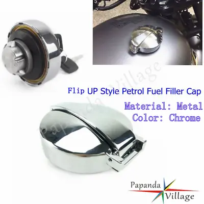 Motorcycle Gas Fuel Tank Oil Tank Cap Cover Lock Fits Honda CB450SC CB650 CB750C • £28.26