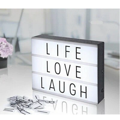 LED Cinematic Box Party Light Up With 84 Letters & Symbols Message Sign Board • £8.89