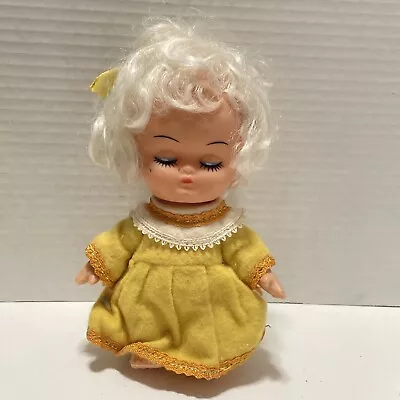 Vintage 1966 Dakin Dream Doll W Yellow Dress Made In Hong Kong White Hair • $14.99