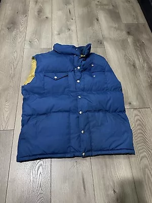 The North Face Blue Vintage Puffer Vest Mens Size XL Brown Label Made In Usa • $70