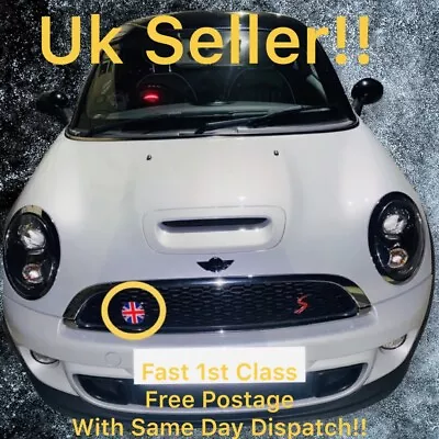 Mini Cooper Front Grill Emblem Badge Holder Metal Logo Union Jack R50 R52 R59 • £8.99