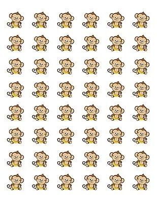 48 Baby Monkey Envelope Seals Labels Stickers 1.2  Round • $2.22