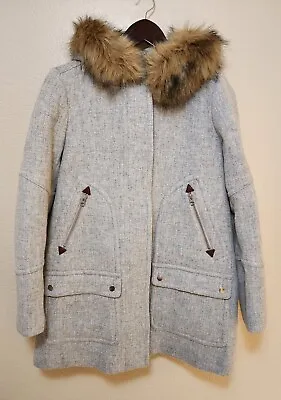 NWT  J. Crew Sz 10 Chateau Stadium Cloth  Nello Gori Parka Coat - Heathered Gray • $256.97