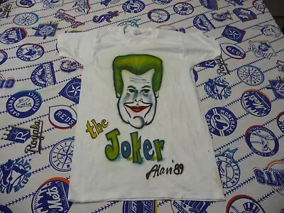 VINTAGE Single Stitch 1989 Batman Joker Airbrush T-shirt Adult S Made In USA • $34.99