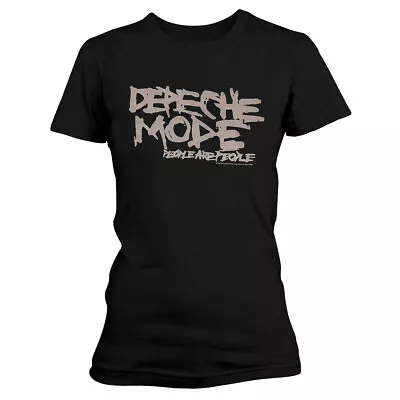 Depeche Mode People Are People Black Womens Fitted T-Shirt NEW OFFICIAL • $34.90