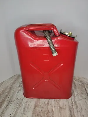 Vintage 5 Gallon Blitz Metal Gas Can Red Can Screw On Cap • $70