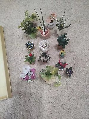 Dollhouse Miniature Lot Of 15 House Plants And Flowers Scale 1/12 • $20