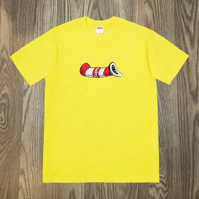 Supreme Cat In The Hat Tee Yellow T Shirt Size M Medium NEW • $124.95