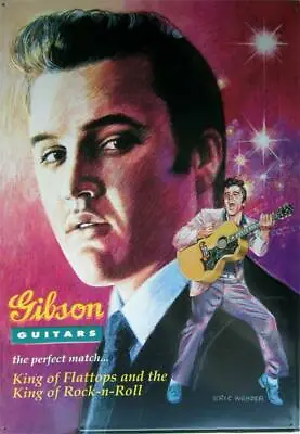 Elvis Presley-Gibson Guitars 12 X 16 Metal Sign • $24.95