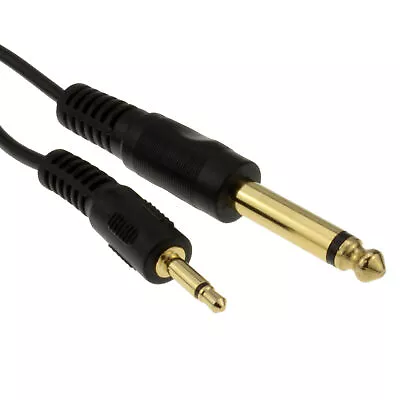 3.5mm MONO Jack Plug To 6.35mm MONO Jack Plug Cable  50cm/1m/2m/3m/ • £2.77