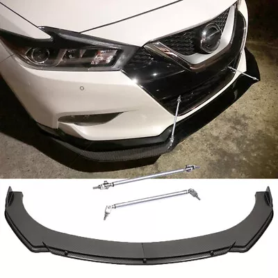 Carbon Fiber Style Front Lip Splitter + Strut Rods For Nissan Maxima S SV Sedan • $109.07