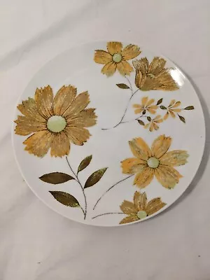 Mikasa Eclipse China  Golden Berry  Dinner Plate YELLOW FLOWERS Mid Century Mod • $11
