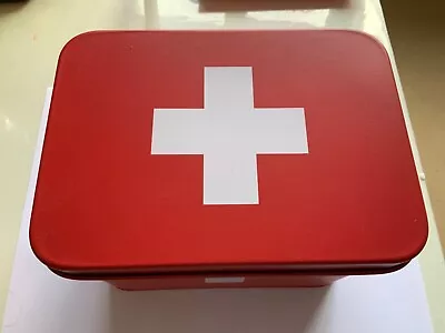 Medicine Box Metal Red First Aid Box • £16