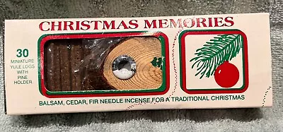 Vintage Christmas Memories Miniature 30 Yule Logs With Pine Holder Original Box • $20