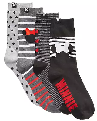 DISNEY Women's 4 Pack Minnie Mouse Assorted Dotted Stripes One Size • $17.49