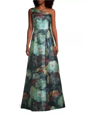 AIDAN MATTOX One-Shoulder Jacquard Ball Gown 3B 2183 • $153.95