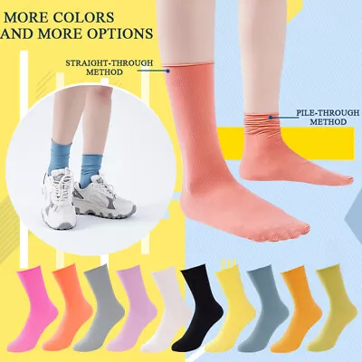 $4.91 • Buy 5 Pairs Ankle Hosiery Thin Womens Crew Summer Socks Ice Breathable Socks
