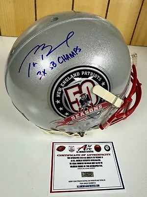 Tom Brady Patriots 50th Signed Full Size Riddell Authentic Football Helmet COA • $1295