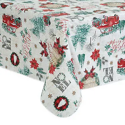 Winter Wonderland Holiday Red Truck 52-Inch X 70-Inch Vinyl Tablecloth • $17.05