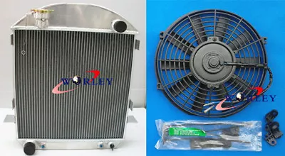 3 ROW Aluminum Radiator + Fan For 1924-1927 FORD MODEL T-BUCKET GRILL SHELLS AT • $181.17