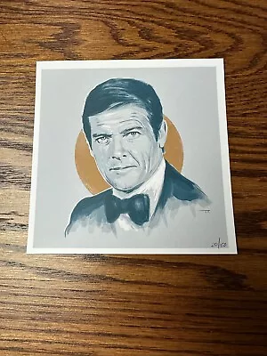 Tom Ralston - James Bond 007 Roger Moore Portrait Art Print BNG | Mondo • $34.99