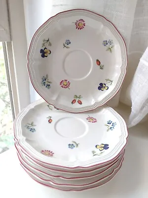 Villeroy & Boch Petite Fleur Tea Cup Saucers ONLY Set Of 6 Nice • $25