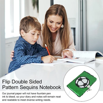 $20.81 • Buy For Kids With Lock Keys Gift Sequin Journal Home Office Privacy Football Pattern