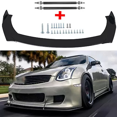 For Infiniti G35 G37 Car Front Bumper Lip Spoiler Splitter Body Kit Glossy Black • $69.99