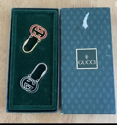 GUCCI Key Holder Key Ring Key Chain Bag Charm AUTH Vintage Rare GG Red Green 2 • $155