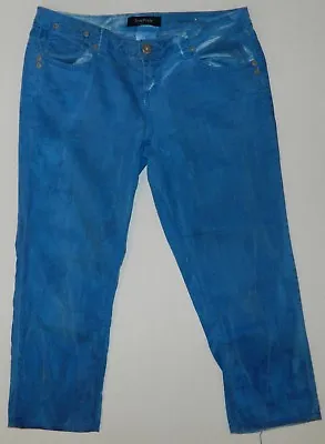 $8 • Buy Junior's Freestyle Revolution Blue Acid Wash Bright Pants Capris Jeans Sz 9 Stre
