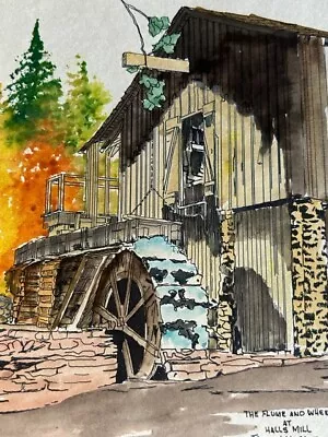 Watercolor  The Flume & Wheel At Halls Mill  Tannehill SP  Charles (Dick) Conger • $22