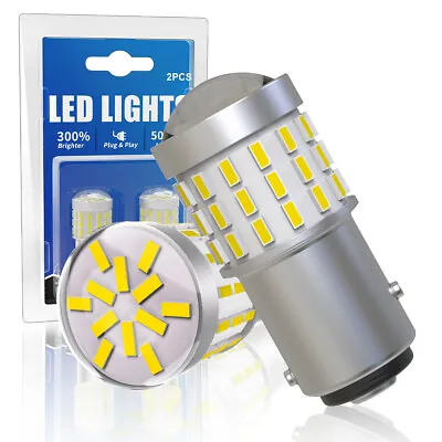 1157 Super White LED Turn Signal Indicator Parking Light Bulbs CANBUS BAY15D 2x • $16.99