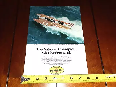 1978 Miss Budweiser Hydroplane Race Boat Pennzoil Original Ad • $11.95