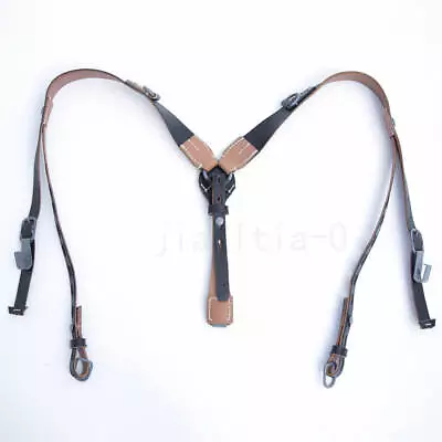 WWII WW2German Y Suspenders WW2 Leather Straps Army Load Bearing • $34.19