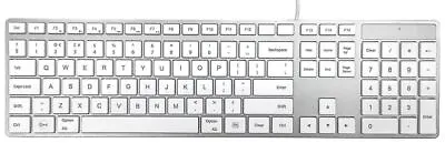 ACCURATUS - Full Size USB Multimedia Keyboard For Mac Silver / White • £27.99