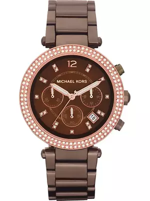 Michael Kors MK5578 Parker Chronograph Chocolate Dial Ladies Watch Bracelet 39mm • $123.49