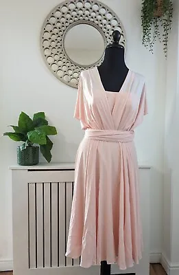 Ted Baker Elira Nude Pink  Multiwrap Party Dress Size 1 Uk 8 • £23.99