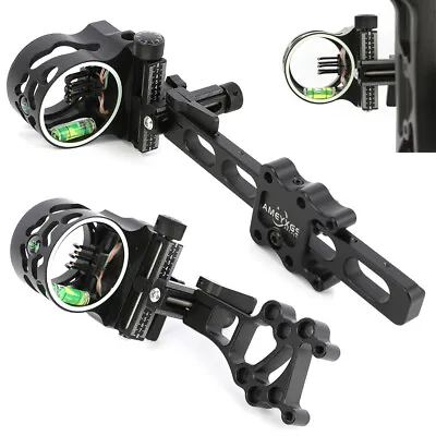 5 Pin Compound Bow Sight.019  Fiber Micro Adjustable Archery Hunting Shoot RH LH • $44.63