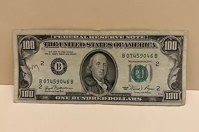 Series 1981 US One Hundred Dollar Bill $100 New York B 07459046 B • $134.66