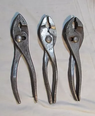 Vintage USA Slip Joint Pliers Lot Of 3 • $8.50