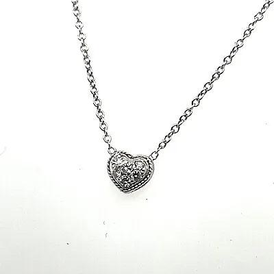 18kt Penny Preville 1/5th CT Pave Diamond HEART Petite Necklace•Ladies Girls 16” • $999.63