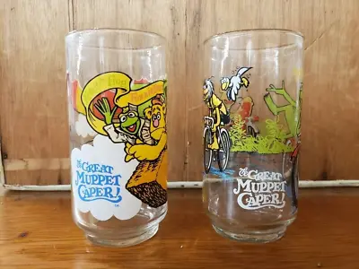 Vintage McDonalds The Great Muppet Caper Collector's Glasses Set Of 2 Glass 1981 • $20