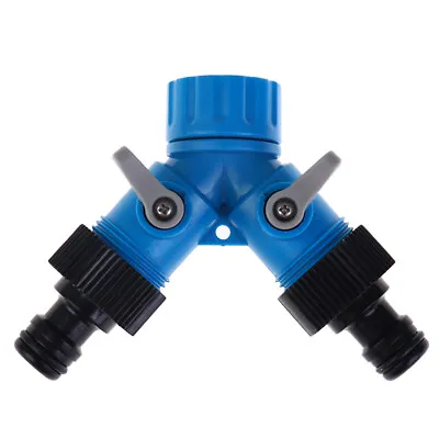 3/4'' Two Way Y Hose Pipe Garden Irrigation Splitter Tap Connector Fitting:da • £4.67