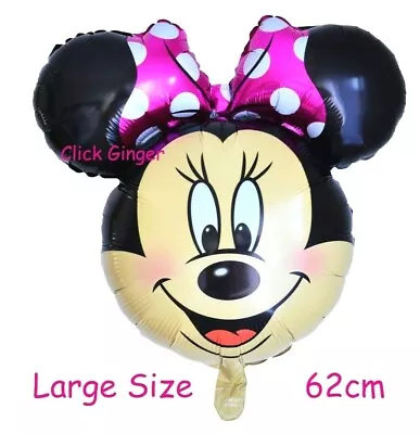 Minnie Mini Mouse Large Head Shaped Pink Bow Helium Foil Balloon 1st Birthday • $3.95