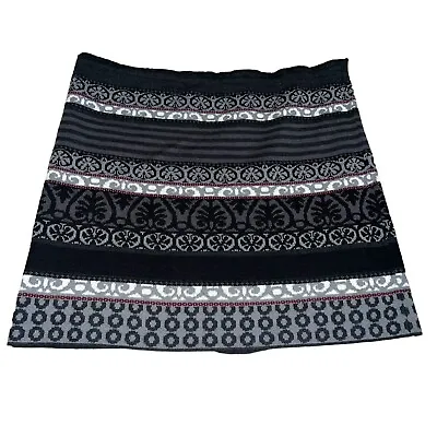 Icelandic Designs Sweater Ski Skirt Womens Size Medium Black Gray Wool Blend • $30