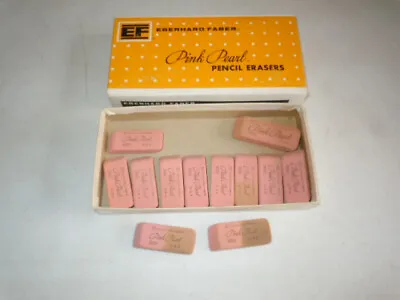 Eberhard Faber Pink Pearl Pencil Erasers (11) #300's & One #100 In Original Box! • $16.99