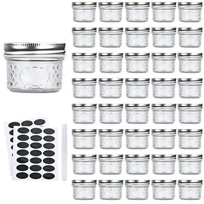 $61.51 • Buy Accguan Mini Mason Jars Glass Canning Jars,4 OZ Jelly Jars With Regular Lids（Sil